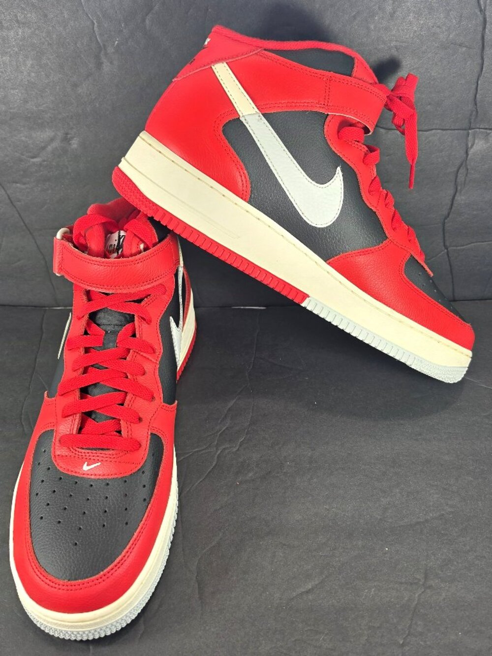 Nike Air Force 1 Mid 07 LV8 Split Red Black DZ2554-001 Men's Size 12